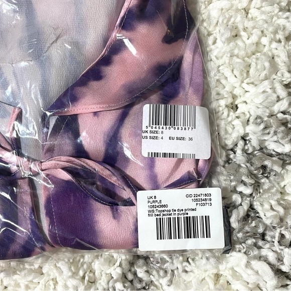 Topshop Tie Dye Printed Fill Jacket in Purple size 4 - Picture 10 of 11